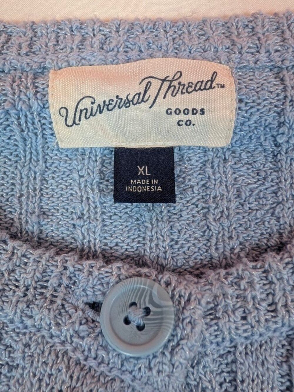 Women's Universal Thread Rib Cardigan Blue Medium - Picture 8 of 8